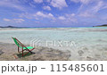 Beautiful ocean view and beach chairs 115485601