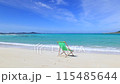 Beautiful ocean view and beach chairs 115485644