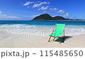 Beautiful ocean view and beach chairs 115485650