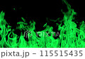 Green chemical fire on a black background 115515435