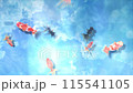 金魚在夏日的天空中循環遊動 金魚在夏日的天空中循環遊動 115541105