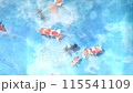 金魚在夏日的天空中循環遊動 金魚在夏日的天空中循環遊動 115541109