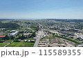 福島県双葉郡双葉町の街並みと福島第一原発と海を空撮 115589355