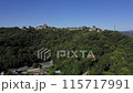 松山城と二の丸史跡庭園のドローン空撮映像（愛媛県松山市） 115717991