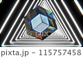 Glass cube non stop animation render 115757458
