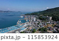 瀬戸内海の港と山の空撮（愛媛県） 115853924