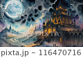 Medieval castle on hill. AI generated video 116470716