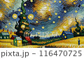 Countryside landscape at day, impressionist oil painting. AI generated video 116470725