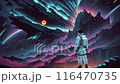 Astronaut exploring an alien planet, surrealistic animation. AI generated video 116470735