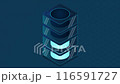 Isometric futuristic server animation. Isometric database or data center. Abstract blockchain. Computer storage. Cloud storage. 4K video animated in isometric style 116591727