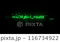 404 Not Found text with screen effects of technological glitches. Looped 116734922