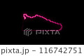Sports pink shoes in a line style. Sneakers on a black background . Healthy lifestyle. 116742751