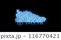 Glowing blue neon line Fitness pixelated sneaker shoes for training, running icon isolated on black background. Sport shoes. Crypto Punk Digital Sneaker. Looped animation. 116770421