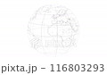 白い地球儀のイメージ。緯度、経度、地図はイメージで正確ではありません。 116803293