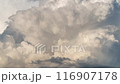 Cumulus and cirrus clouds move rapidly in the sky. Time lapse 116907178