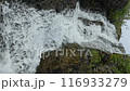 Vertical video of a fast-flowing waterfall among rocks and green plants on the Kola Peninsula.  116933279