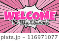 WELCOME TO MY CHANNEL - Text animation with retro pink background. 116971077