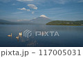 Mount Fuji with a cap cloud as seen from Lake Yamanaka 117005031