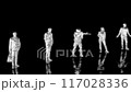 Rendering 3D animation, VISUAL EFFECTS people different characters child Model on a black background 117028336