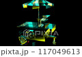 Rendering 3D animation, VISUAL EFFECTS Hot Dog Cart Model on a black background 117049613