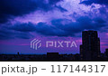 Images of the sky, clouds, city and buildings, evening view to night view 117144317