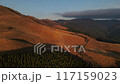Sunrise, wind power generation, mountain, aerial photography, 2x slow motion available 117159023