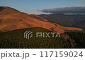 Sunrise, wind power generation, mountain, aerial photography, 2x slow motion available 117159024