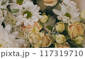 beautiful bouquet consisting of chrysanthemum flowers, roses and daisies 117319710