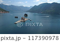 The city of Perast and the Our Lady of the Rocks island of the Kotor Bay 117390978