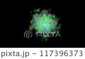 緑のキラキラしたパーティクル、4K，黒背景でお祝いなどの背景に 117396373