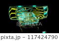 Rendering 3D animation, VISUAL EFFECTS Webcam Model on a black background 117424790