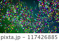 たくさんのカラフルなキラキラの軌跡のパーティクル 117426885