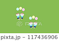 幼兒園的孩子們飄著彩色氣球 117436906