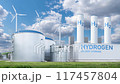 Hydrogen factory with energy storage concept. Green hydrogen production from renewable energy sources 117457804