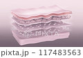 Wrinkle-removing treatment. Stylized skin layers before and after action drop of anti-aging collagen boosting cosmetic products or beauty therapy. 3D animation 117483563