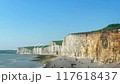 Seven Sisters chalk cliffs, Birling Gap near Eastbourne in East Sussex, famous, landmark, beach landscape, nature and sea coast, spring summer travel concept 117618437