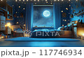 fantasy landscape Cozy kids Bedroom with moonlight view motion animation video background 117746934