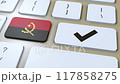 Angola National Flag and Check Mark or Yes Button 3D Animation 117858275