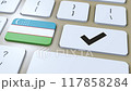 Uzbekistan National Flag and Check Mark or Yes Button 3D Animation 117858284