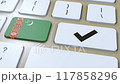 Turkmenistan National Flag and Check Mark or Yes Button 3D Animation 117858296
