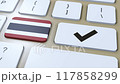 Thailand National Flag and Check Mark or Yes Button 3D Animation 117858299