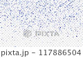 Blue glitter falling on transparent background. Seamless looping. 3D animation. 117886504