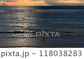 Tropical sea at sunrise over the ocean with Egret. 118038283