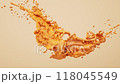 Flowing fluid with splashing shape background, 3d rendering. 118045549