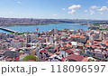 Istanbul city view from Galata tower, Istanbul cityscape with Bosphorus. 4K video clip 118096597