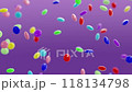 Candies falling on purple background. Seamless looping. 3D animation. 118134798