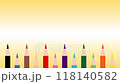 シンプルな12色の色鉛筆が上下するアニメーション 118140582