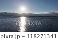 [Drone photography] Lake Biwa sunset and water surface 118271341