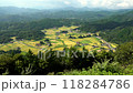 Golden rice terraces overlooking the hilltop (the summit of Mitsugoyama) The rice terraces of Hiwa-Mikawauchi, a certified Tsunagu Rice Terrace Heritage Site 118284786
