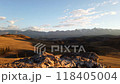 Timelapse of Summer Kurai Steppe and the North Chuia Ranges in the south-eastern Altai Mountains at sunset, Siberia, Russia 118405004